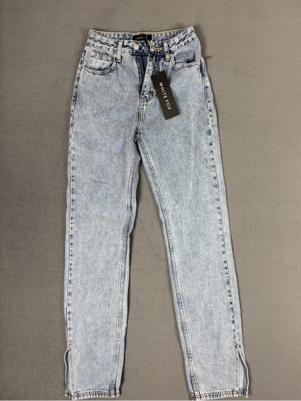 White Fox Be Cool Straight Leg Jeans Washed Blue